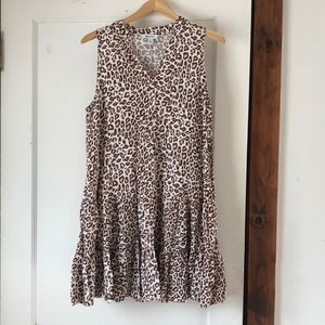 Nine West tiered leopard dress